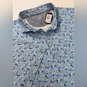 NWT $110 JOHNNIE-O Polo Shirt Men’s XL Featherweight Golf UPF-50 Air Mail Blue